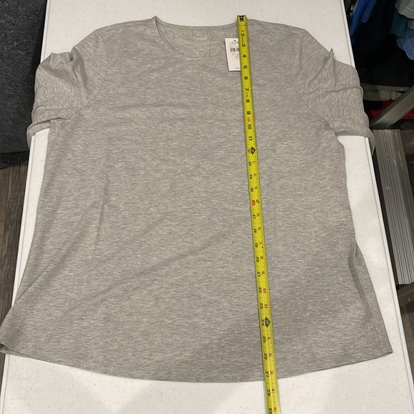 NEW Pure J Jill WOMENS LARGE PETITE Gray Stretch Long-Sleeve Shirttail Tee Shirt - Picture 10 of 16